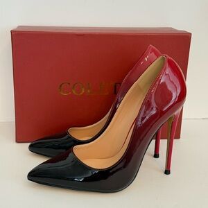 NIB Coleter Red/Black Patent Stilettos - 6.5